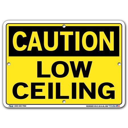 Vestil Sign, Caution, 10.5x7.5", Aluminum, .080, SI-C-26-A-AL-080 SI-C-26-A-AL-080